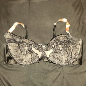 Cacique Black and Pink Underwire Bra with Adjustable Straps